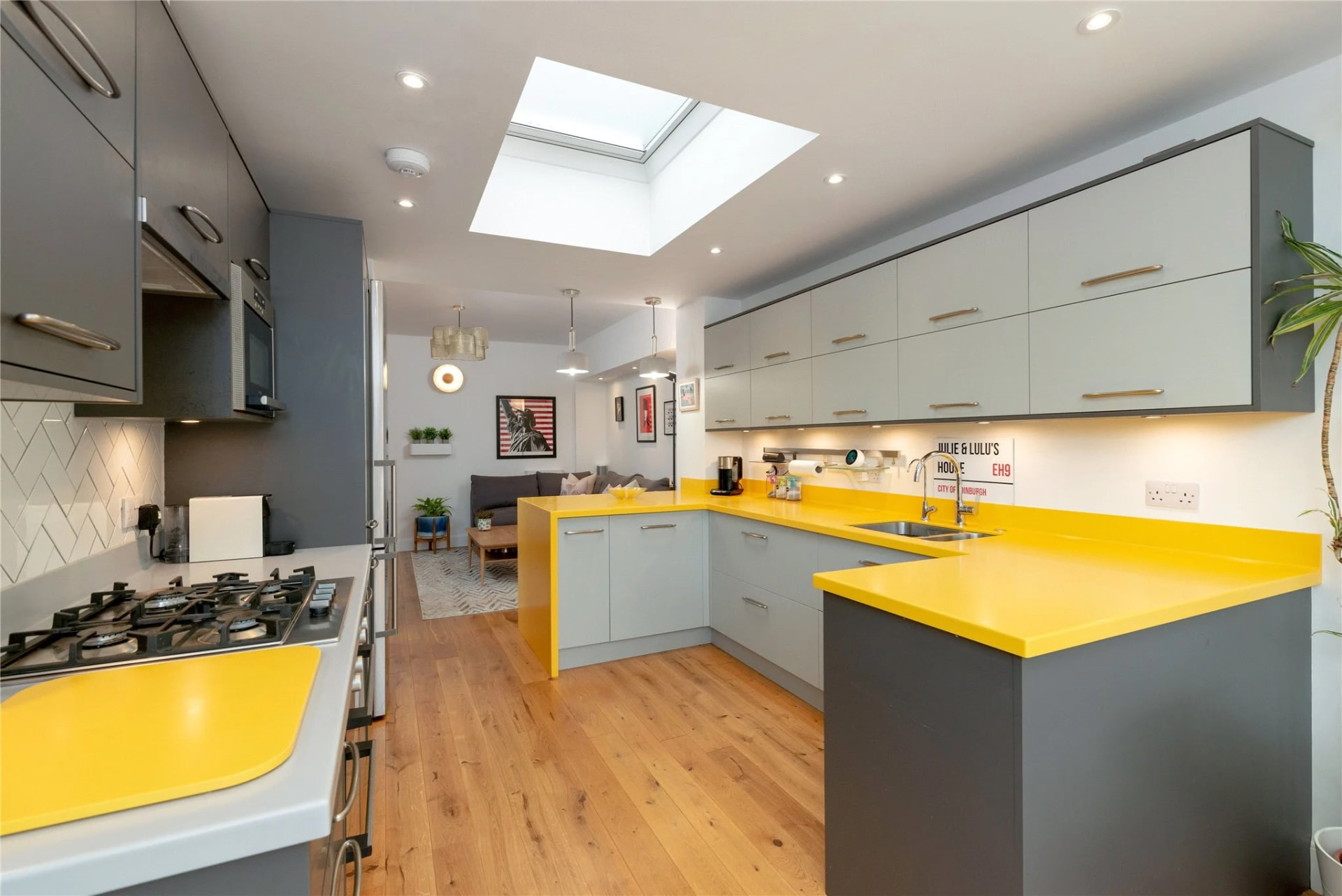 Kitchen and living space at West Savile Terrace.